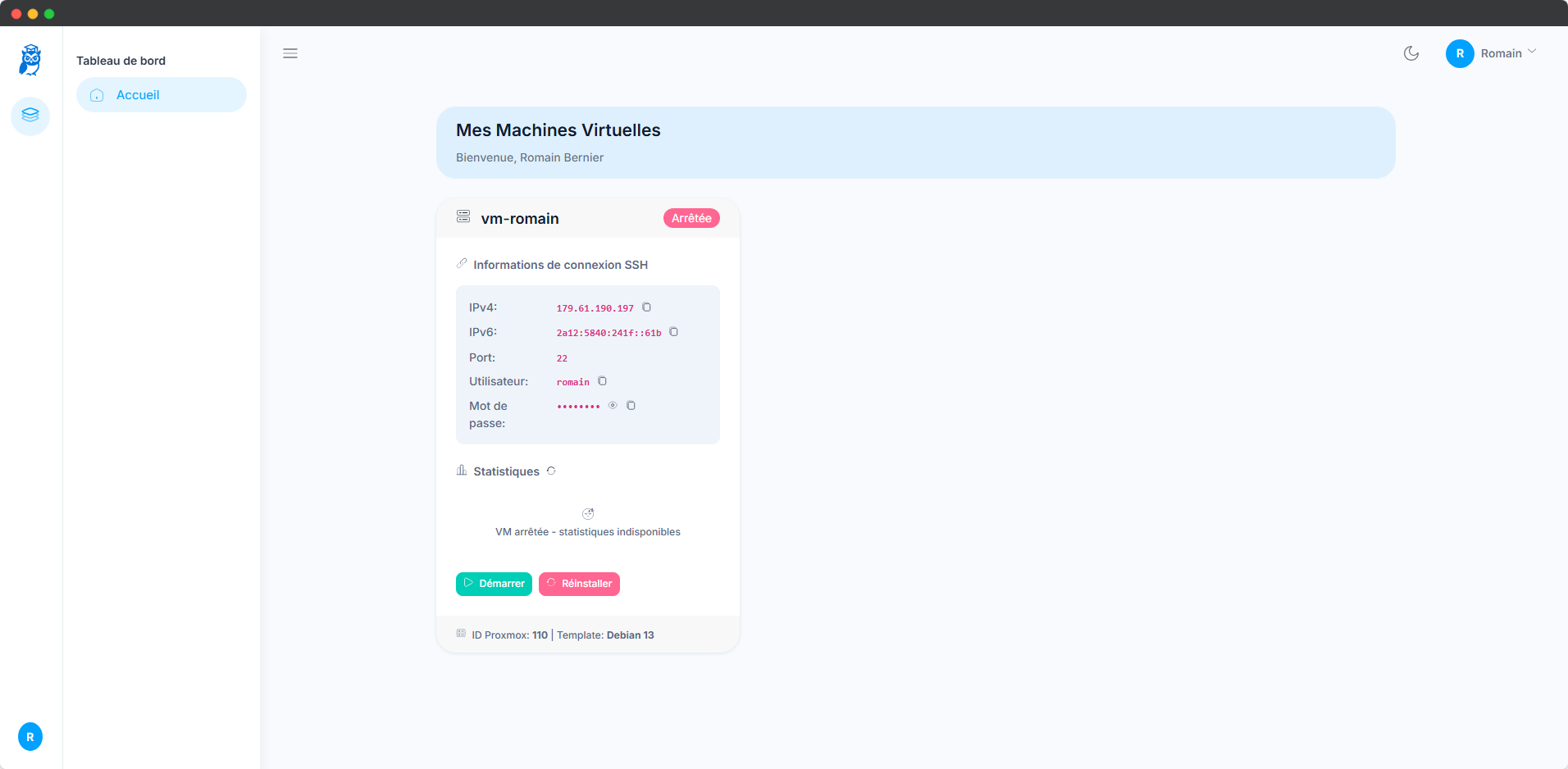 Interface Élève EducVM