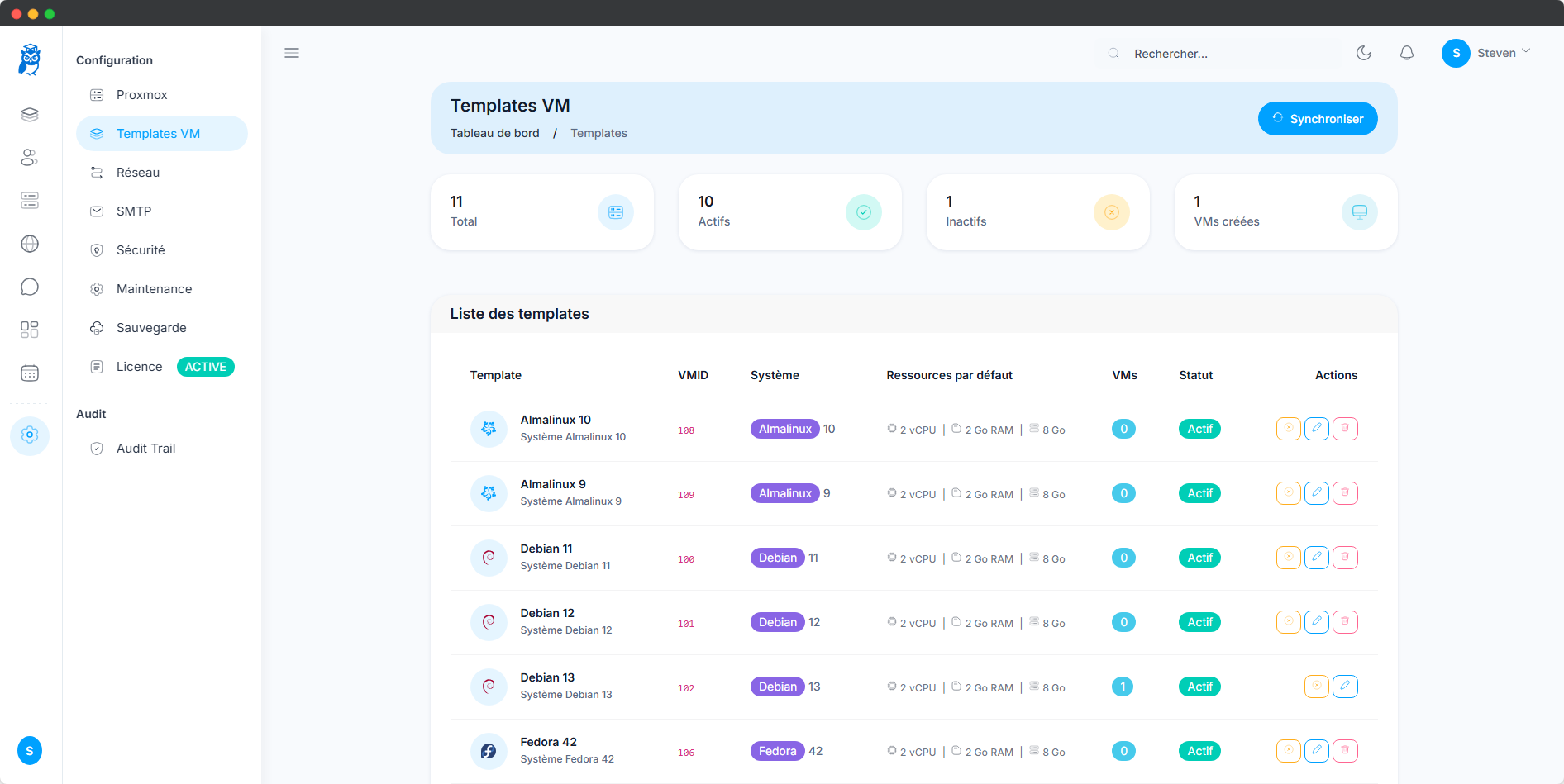 Interface Enseignant EducVM